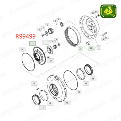 ट्रैक्टर के लिए फ्रंट एक्सल रिप्लेसमेंट 67T R99499 रिंग गियर